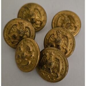 Vintage Military Buttons Lot of 6 by Waterbury Button Co